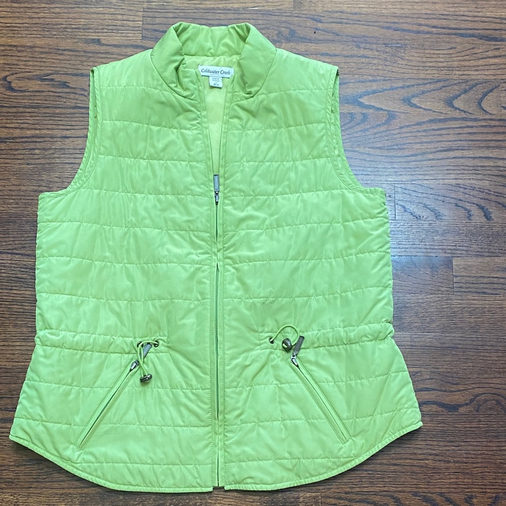 Women’s Coldwater Creek Quilted Vest Size M Lime Green